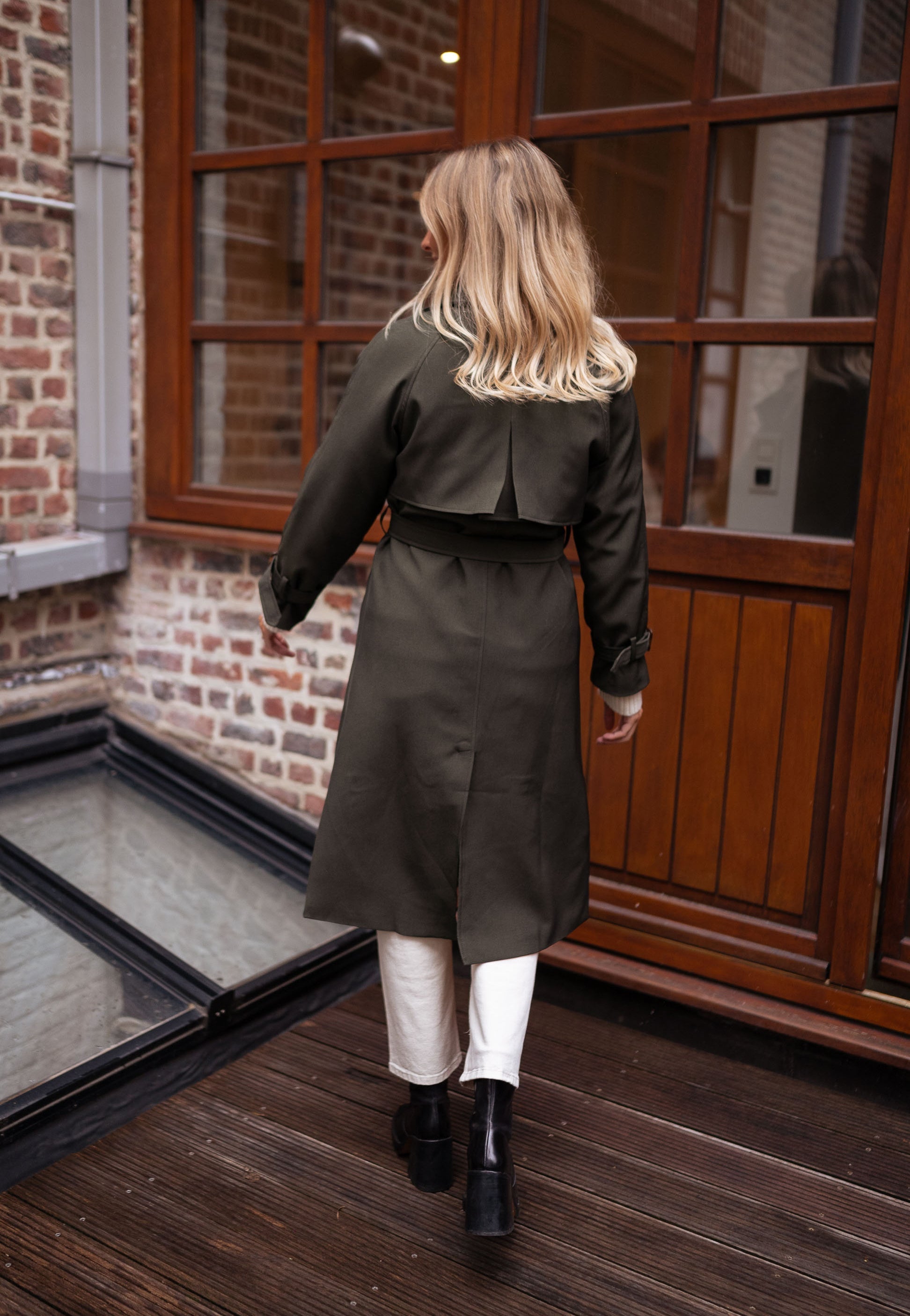 Chic Double-Breasted Midi Trench Coat for Women with Belt