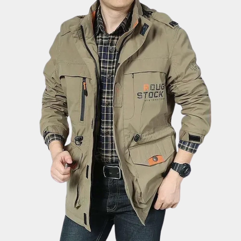 Damond Men's Lightweight Summer Cargo Jacket - Breathable Comfort