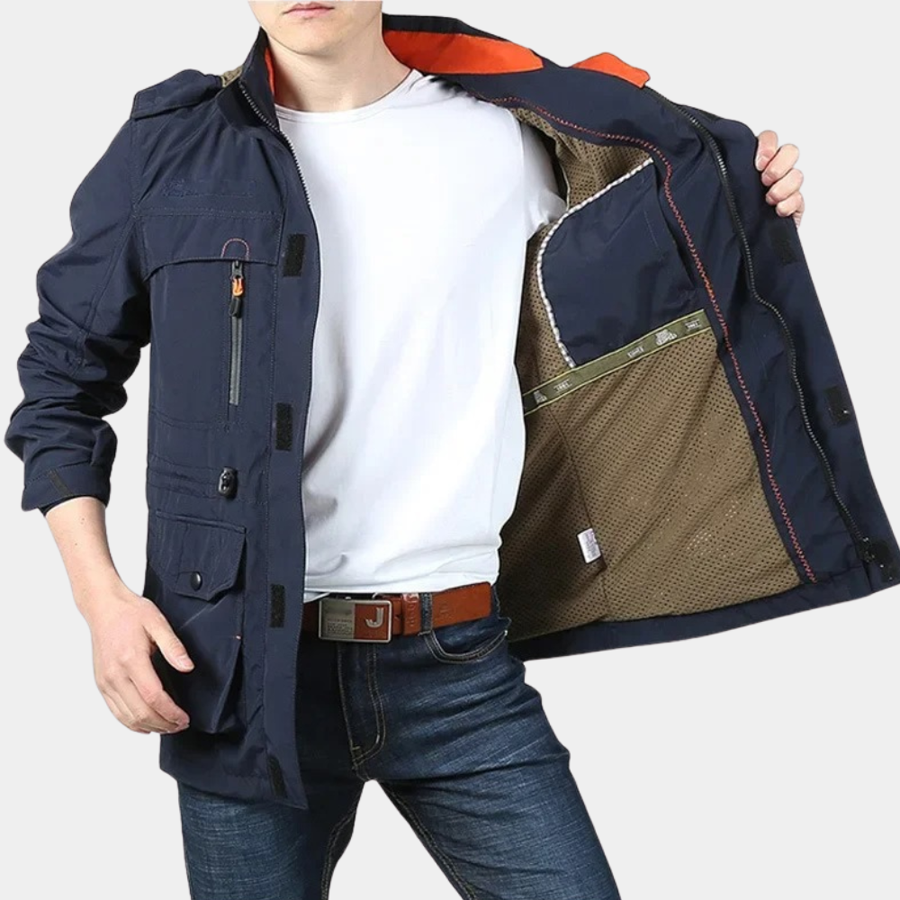 Damond Men's Lightweight Summer Cargo Jacket - Breathable Comfort