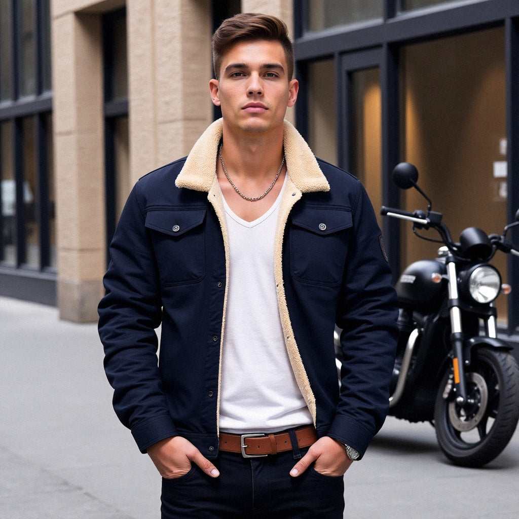 DIRK - Men's Vintage Bomber Jacket - Ideal for Spring and Summer
