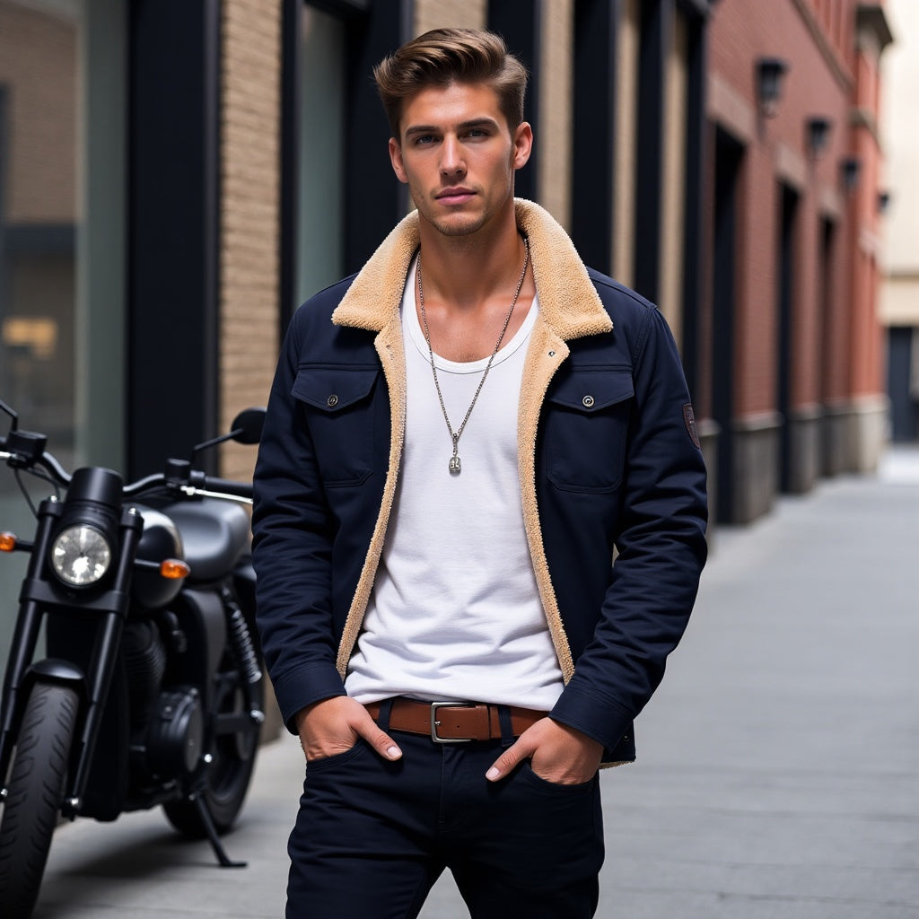 DIRK - Men's Vintage Bomber Jacket - Ideal for Spring and Summer