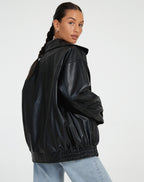Chic Oversized Lightweight Leather Jacket for Women