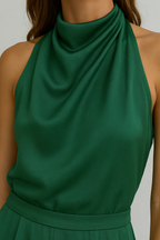 Tess - Chic Satin Short Playsuit with a Sophisticated Touch