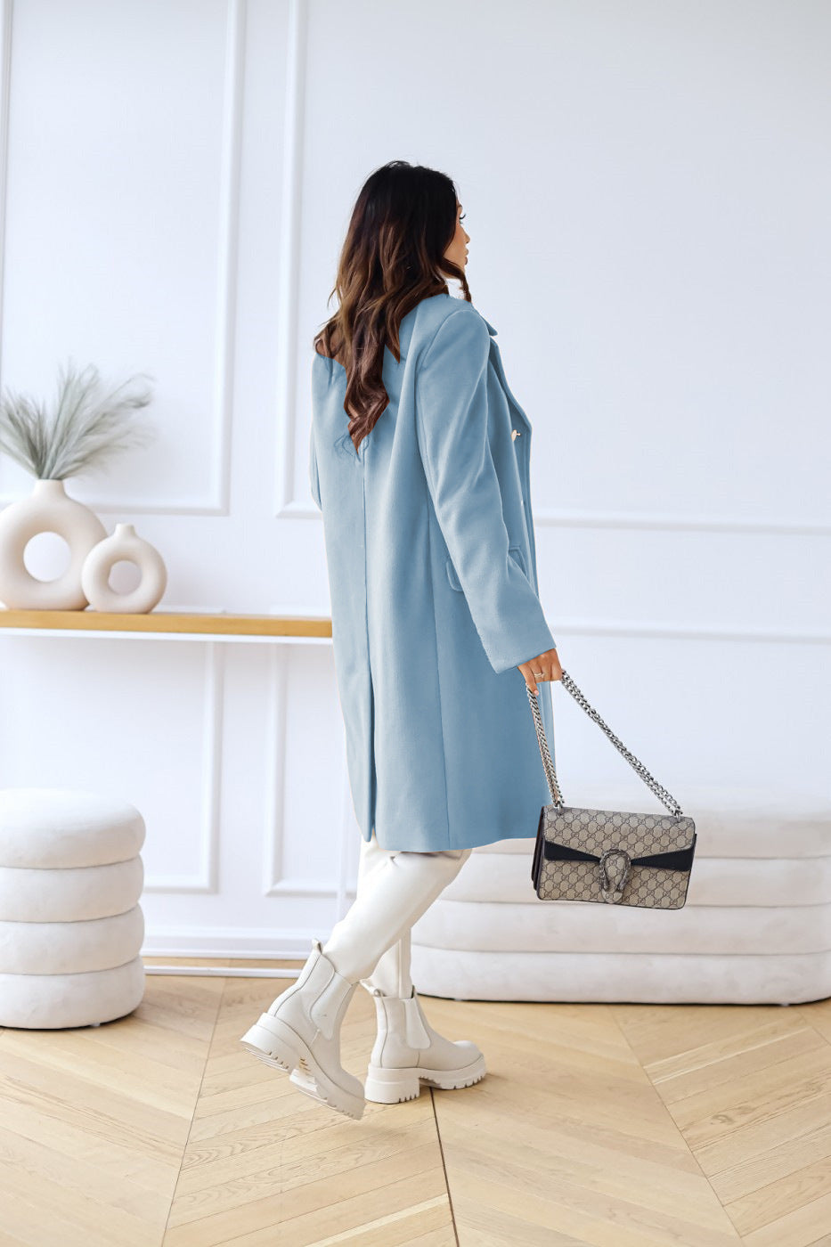 Chic Tailored Fit Double-Breasted Coat for Women