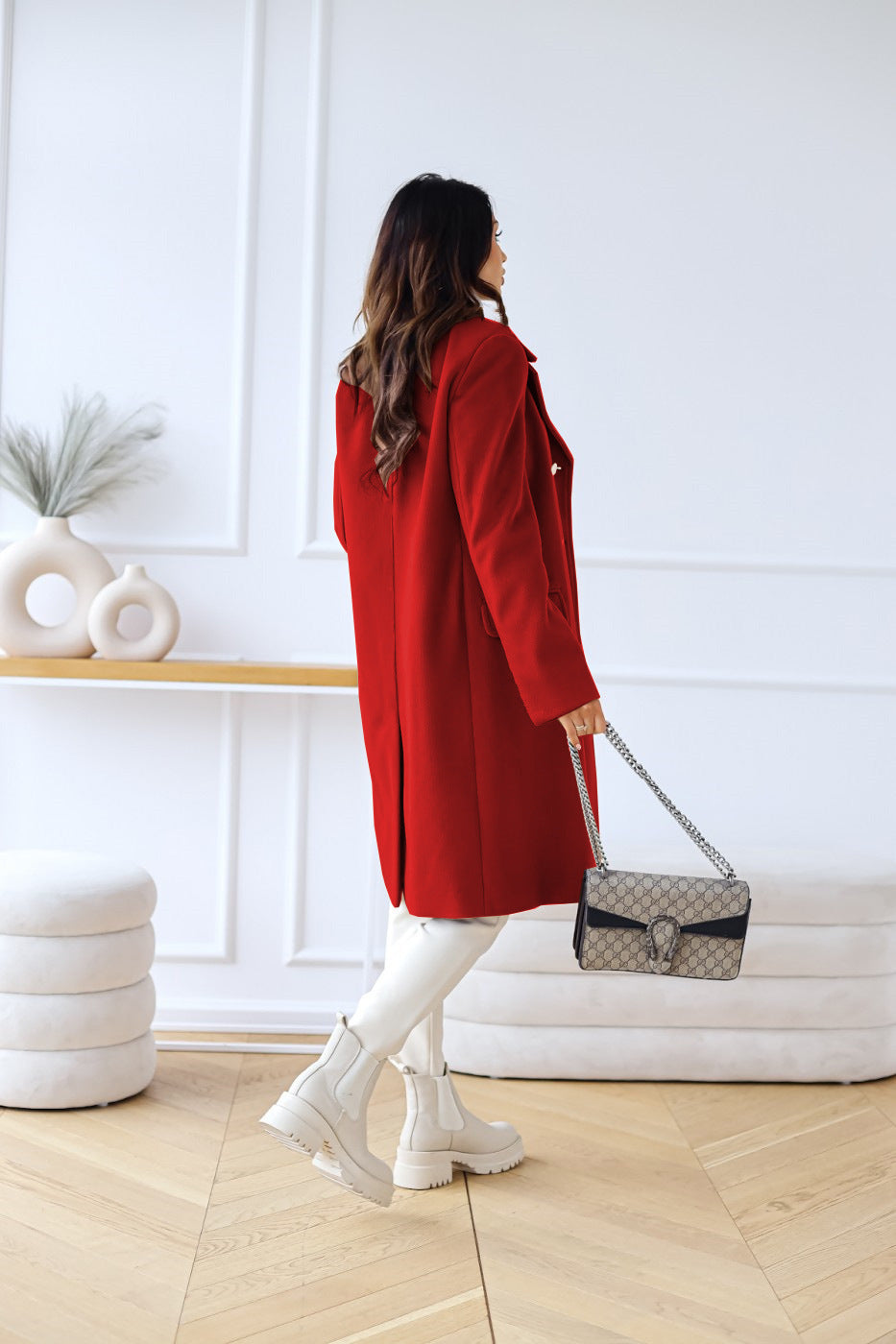 Chic Tailored Fit Double-Breasted Coat for Women