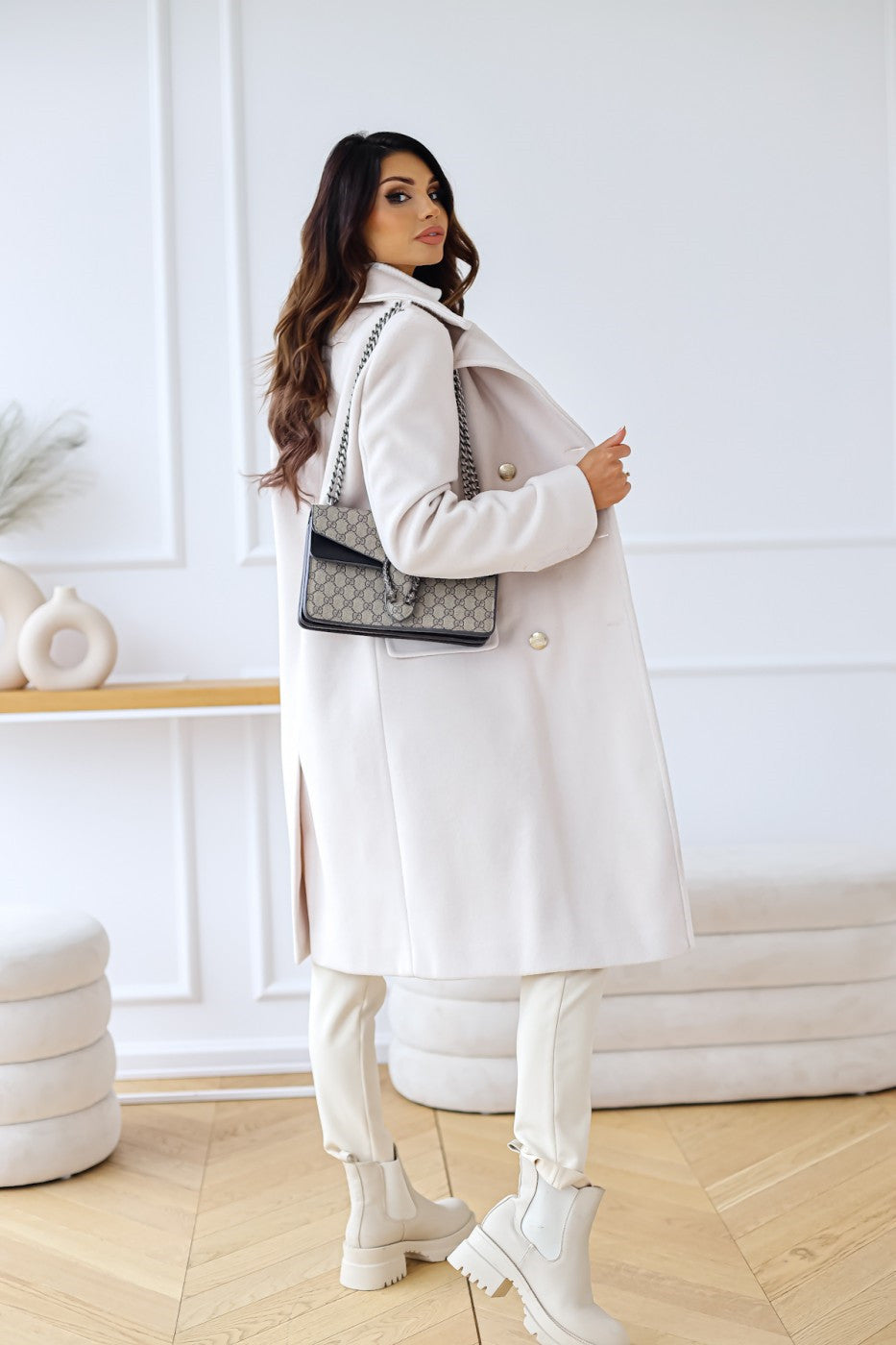 Chic Tailored Fit Double-Breasted Coat for Women
