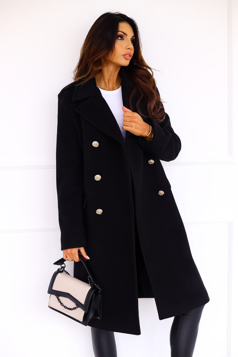 Chic Tailored Fit Double-Breasted Coat for Women