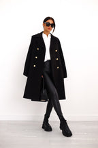 Chic Tailored Fit Double-Breasted Coat for Women