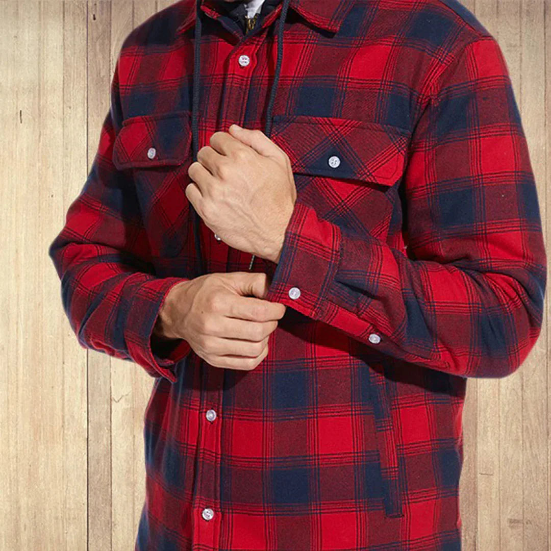 FLORIAN - Men's Lightweight Hooded Summer Jacket with Checkered Design