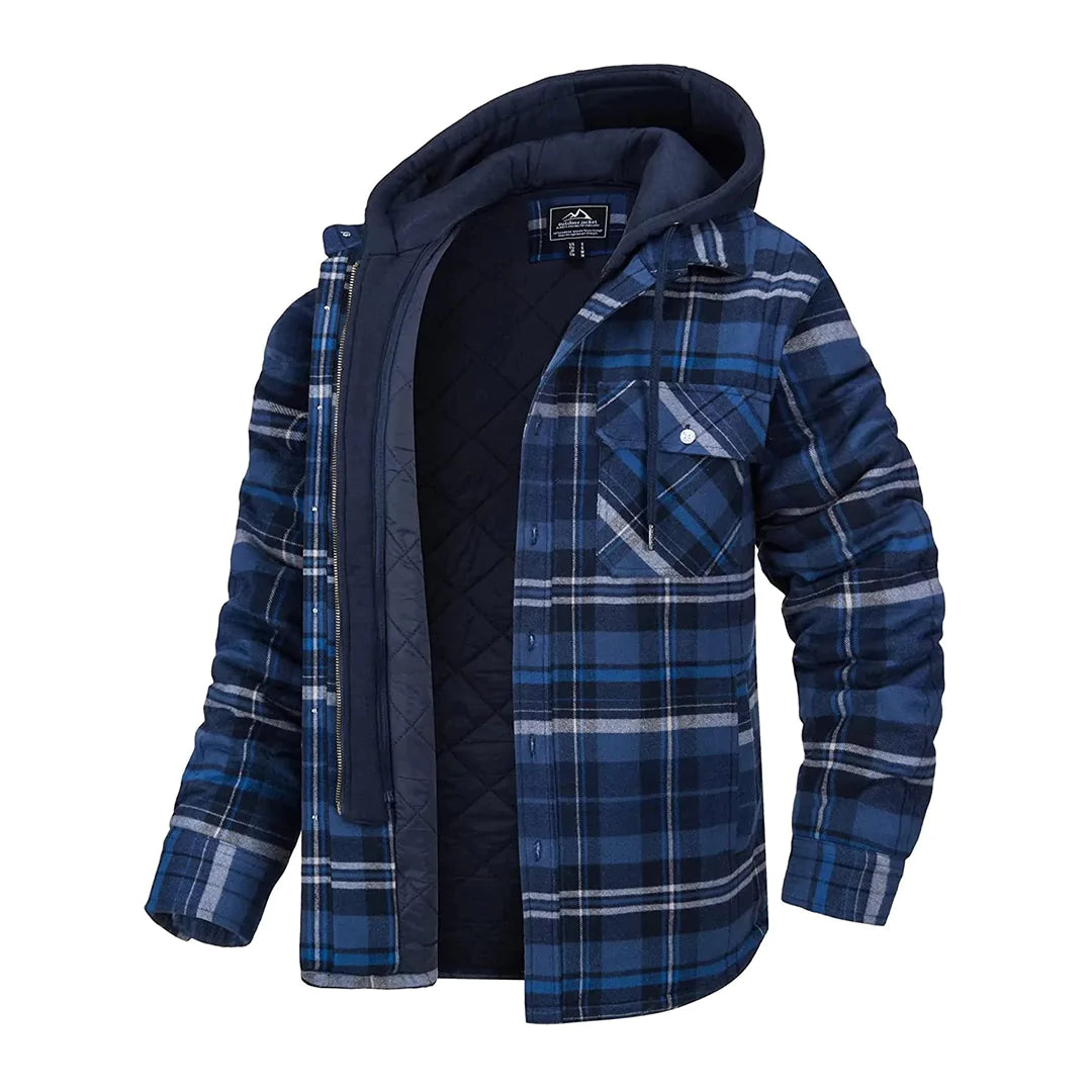 FLORIAN - Men's Lightweight Hooded Summer Jacket with Checkered Design