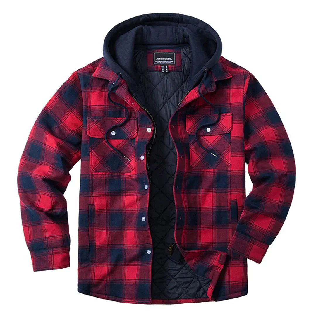 FLORIAN - Men's Lightweight Hooded Summer Jacket with Checkered Design