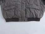 Women's Quilted Bomber Jacket - Ribbed Collar - Casual Comfort Style