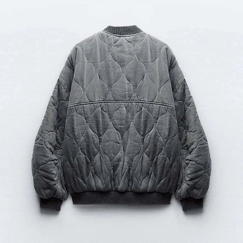 Cozy Padded Casual Fit Autumn Bomber Jacket for Women