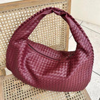 Vegan Leather Woven Handbag