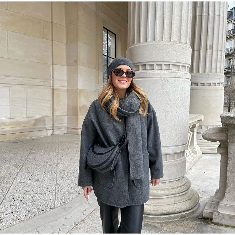 Elara Oversized Wool Coat - Luxurious Comfort