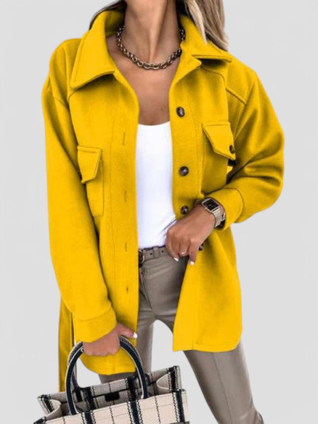 Dena - Stylish Lightweight Women's Jacket with Button Details