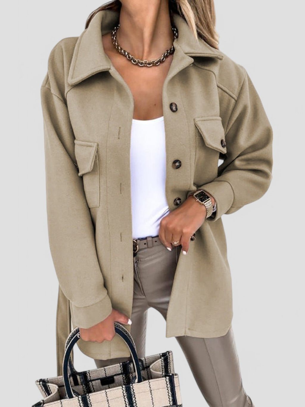 Dena - Stylish Lightweight Women's Jacket with Button Details