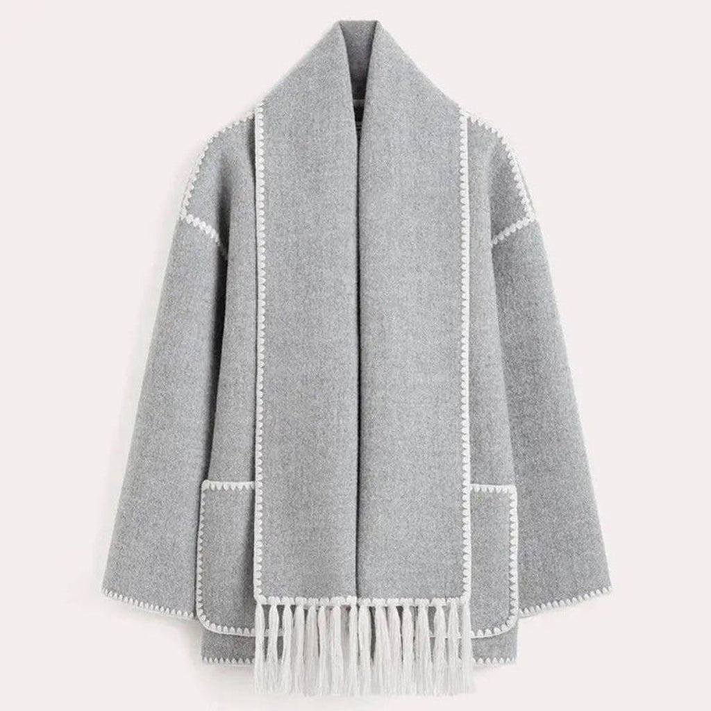LATRICE - Elegant Coat with Scarf