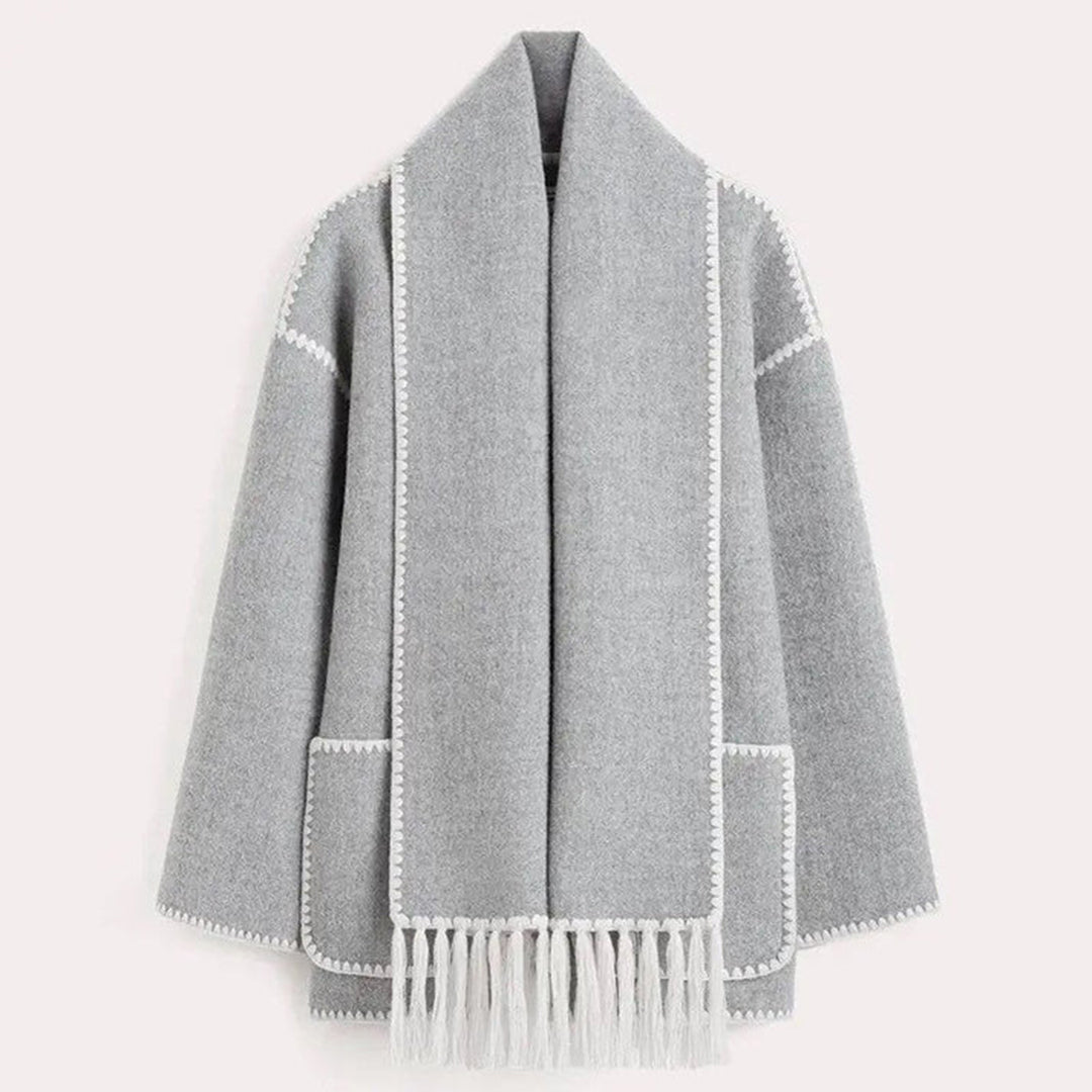 LATRICE - Elegant Coat with Scarf