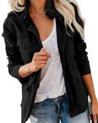 Women's Zip-Up Utility Pocket Mid-Length Jacket