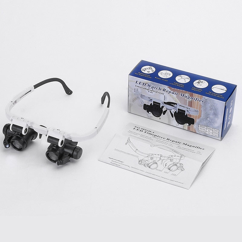 Lighted Adjustable Magnifying Glasses for Precision Work