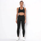 Chic Stretchy Sports Set with Breezy Open Back - Women's