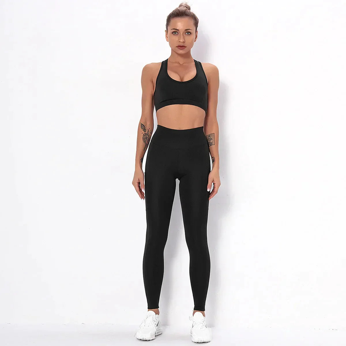 Chic Stretchy Sports Set with Breezy Open Back - Women's