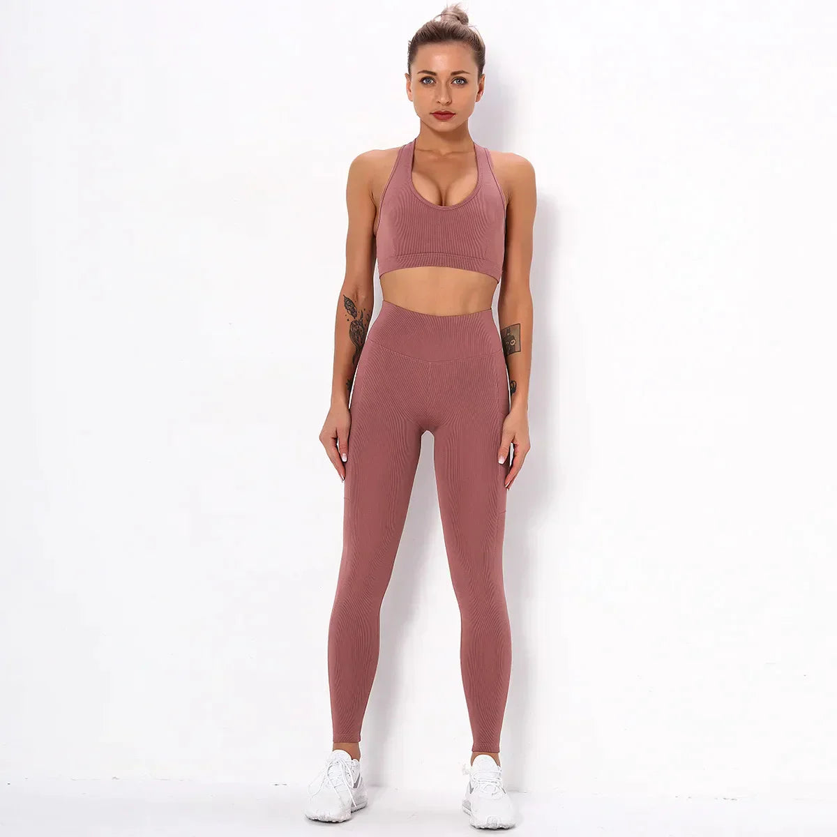 Chic Stretchy Sports Set with Breezy Open Back - Women's