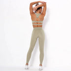 Chic Stretchy Sports Set with Breezy Open Back - Women's