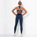 Chic Stretchy Sports Set with Breezy Open Back - Women's