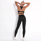 Chic Stretchy Sports Set with Breezy Open Back - Women's