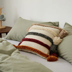 Chic Bohemian Cushion Cover with Textured Ribbed Design