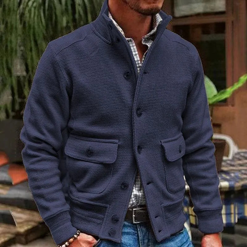 Corduroy Jacket - Stylish Casual Wear with Unique Buttons and Practical Pockets - Perfect for Relaxed Outings