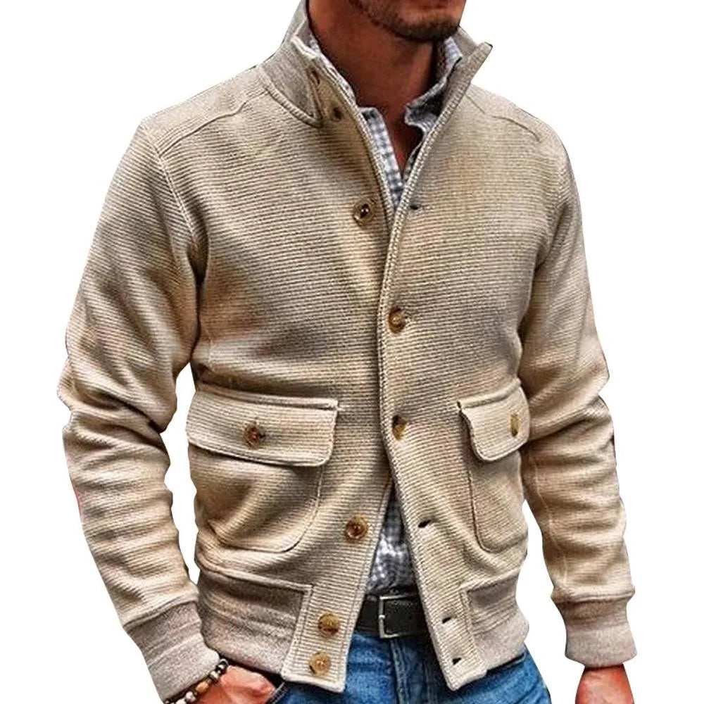 Corduroy Jacket - Stylish Casual Wear with Unique Buttons and Practical Pockets - Perfect for Relaxed Outings