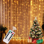 Christmas Cascade Light Curtain with Twinkling Patterns