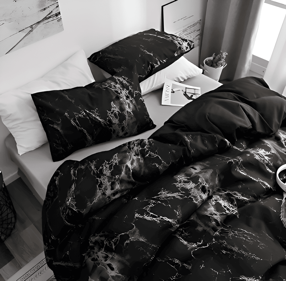 Velitra - Stylish 3-Piece Bedding Set Featuring a Marble Design