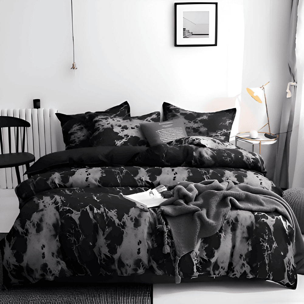 Velitra - Stylish 3-Piece Bedding Set Featuring a Marble Design