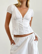 Nienke - V-Neck Tailored Blouse