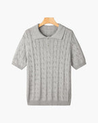 FLORENCE Cable Knit Polo Shirt