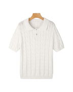 FLORENCE Cable Knit Polo Shirt