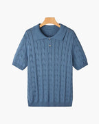 FLORENCE Cable Knit Polo Shirt