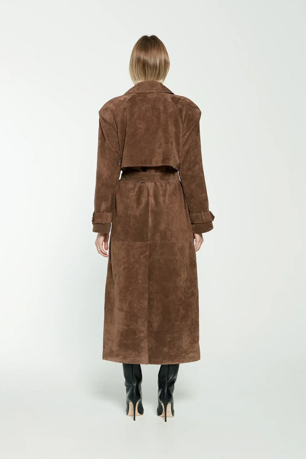 Valeria Premium Suede Trench Coat