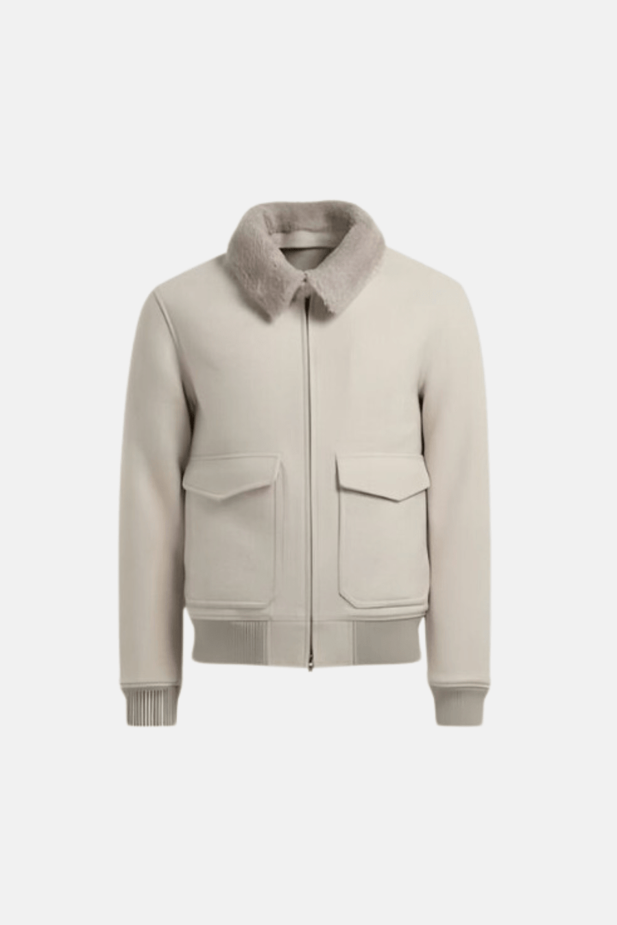 Men's Beige Winter Bomber Jacket - Regular Fit - Puento Fortade TP 21 - Essential Comfort