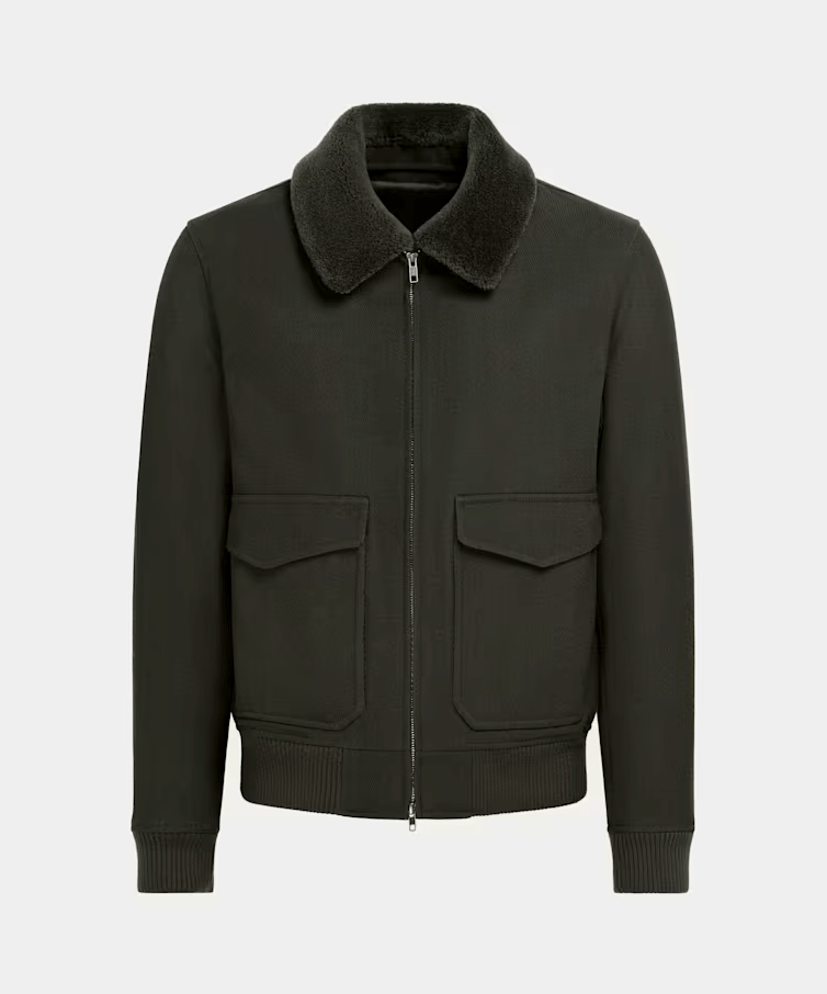 Men's Black Winter Bomber Jacket - Regular Fit - Puento Fortade TP 19 - Essential Style