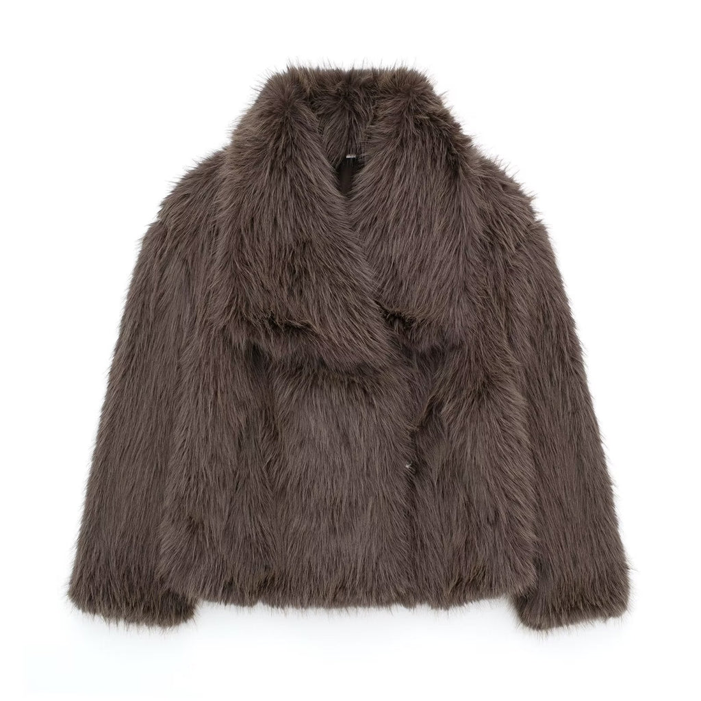 Elegant Faux Fur Women's Coat - Luxuriously Soft and Stylish