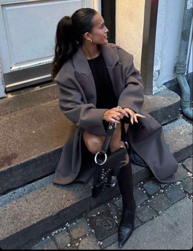 Elegant Long Wool Coat | Saphira