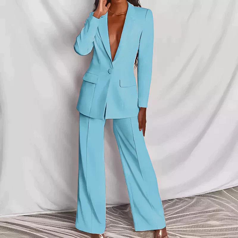 Fenna - Chic Blazer and Trousers Suit Set
