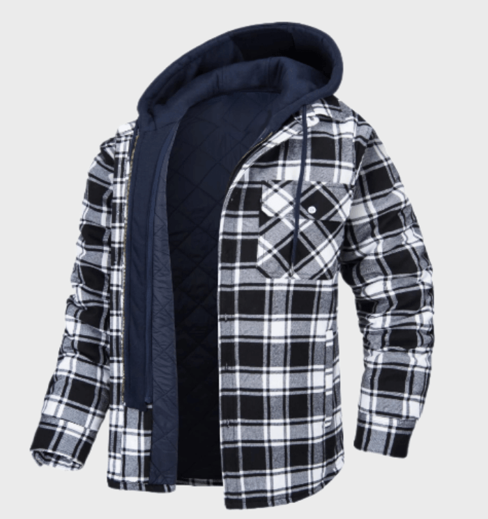 STENLEY - Men's Winter Jacket with Bold Check Print