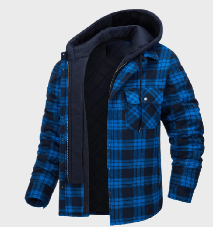 STENLEY - Men's Winter Jacket with Bold Check Print