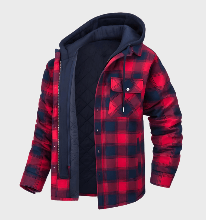 STENLEY - Men's Winter Jacket with Bold Check Print